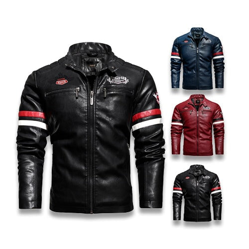 Jaqueta de Couro Masculina para Motociclistas JCM21 - Jaqueta de Couro Masculina para Motociclistas Casa Tech 