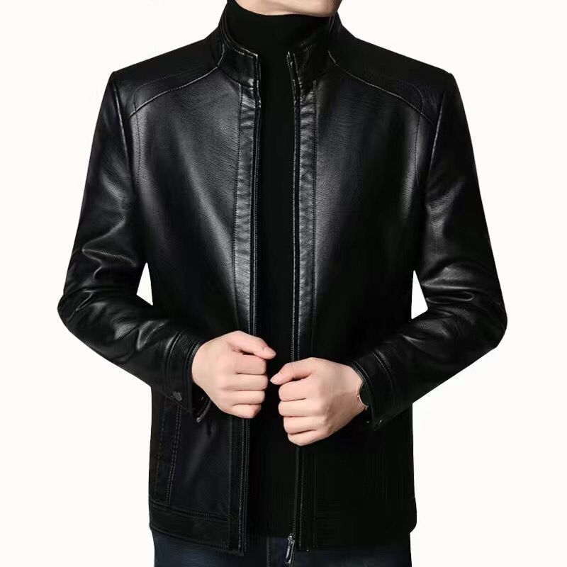 Jaqueta de Couro Michigan Masculina G8P18 Casa Tech Loja Preto P Com gola