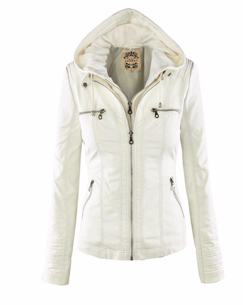 Jaqueta Feminina de Couro - Stylish Woman G5P11 - Jaqueta Feminina de Couro - Stylish Woman Casa Tech Loja Branco PP 