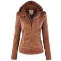 Jaqueta Feminina de Couro - Stylish Woman G5P11 - Jaqueta Feminina de Couro - Stylish Woman Casa Tech Loja Khaki PP 