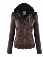 Jaqueta Feminina de Couro - Stylish Woman G5P11 - Jaqueta Feminina de Couro - Stylish Woman Casa Tech Loja Marrom PP 