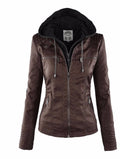Jaqueta Feminina de Couro - Stylish Woman G5P11 - Jaqueta Feminina de Couro - Stylish Woman Casa Tech Loja Marrom PP 