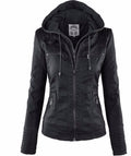 Jaqueta Feminina de Couro - Stylish Woman G5P11 - Jaqueta Feminina de Couro - Stylish Woman Casa Tech Loja Preto PP 