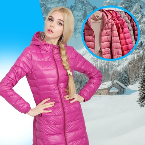 Jaqueta Longa Feminina Forrada com Plumas JCF09 - Jaqueta Longa Feminina Forrada com Plumas Casa Tech 