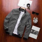 Jaqueta Masculina Bomber com Ziper 0 Casa Tech Loja Grey M 
