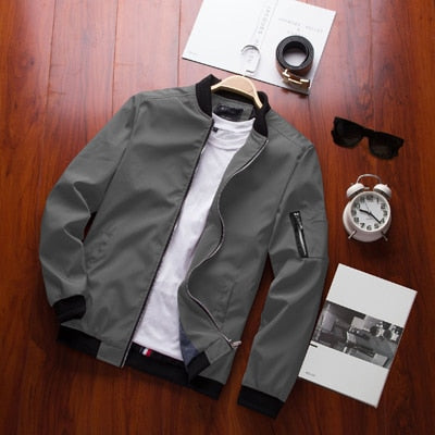 Jaqueta Masculina Bomber com Ziper 0 Casa Tech Loja Grey M 