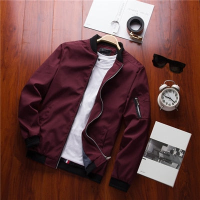 Jaqueta Masculina Bomber com Ziper 0 Casa Tech Loja Red M 
