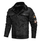 Jaqueta Masculina de Couro Camurça Forrada com Lã de Ovelha G5P6 - Jaqueta Masculina de Couro Casa Tech Loja Preto PP 