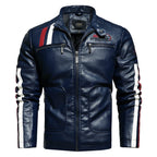 Jaqueta Masculina de Couro para Motoqueiros JCM20 - Jaqueta Masculina de Couro para Motoqueiros Casa Tech Azul PP 