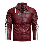 Jaqueta Masculina de Couro para Motoqueiros JCM20 - Jaqueta Masculina de Couro para Motoqueiros Casa Tech Vermelho PP 