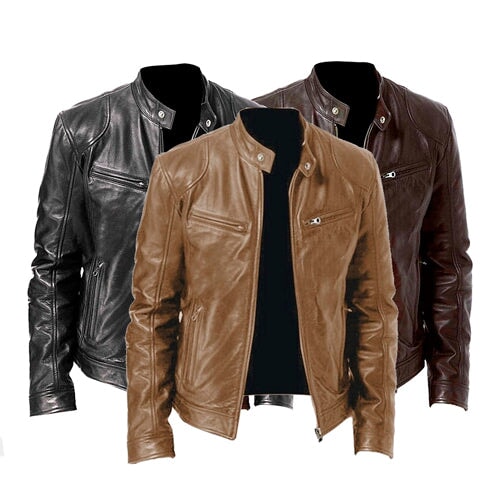 Jaqueta Masculina de Couro Vintage JCM27 - Jaqueta Masculina de Couro Vintage Casa Tech 