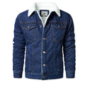 Jaqueta Masculina Jeans Forrada com Pelo JQM03 - Jaqueta Masculina Jeans Forrada com Pelo Casa Tech Loja Azul P 