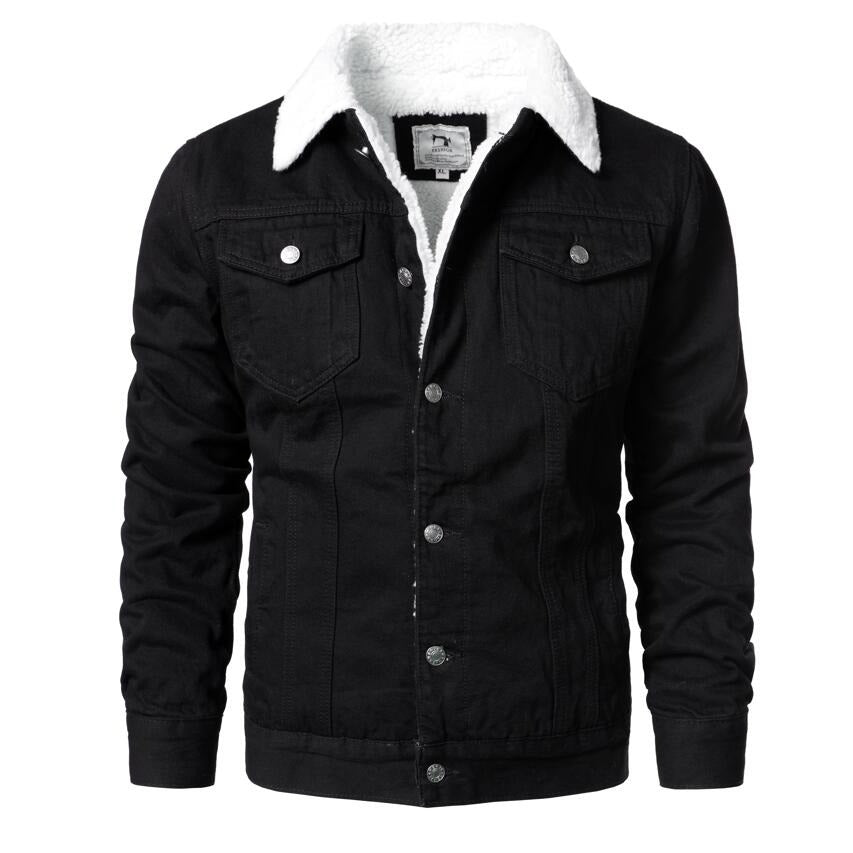 Jaqueta Masculina Jeans Forrada com Pelo JQM03 - Jaqueta Masculina Jeans Forrada com Pelo Casa Tech Loja Edição Especial P 