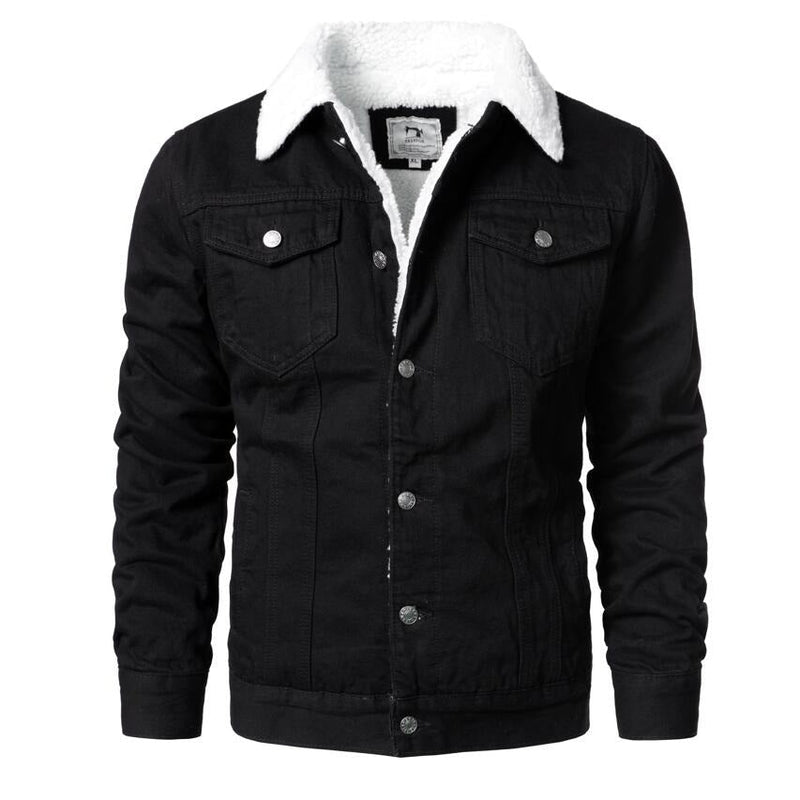 Jaqueta Masculina Jeans Forrada com Pelo JQM03 - Jaqueta Masculina Jeans Forrada com Pelo Casa Tech Loja Edição Especial P 