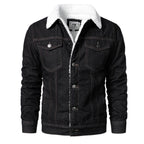 Jaqueta Masculina Jeans Forrada com Pelo JQM03 - Jaqueta Masculina Jeans Forrada com Pelo Casa Tech Loja Preto P 
