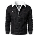 Jaqueta Masculina Jeans Forrada com Pelo JQM03 - Jaqueta Masculina Jeans Forrada com Pelo Casa Tech Loja Preto P 