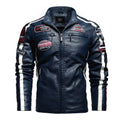 Jaqueta Motoqueiro Masculina Couro JCM03 - Jaqueta Motoqueiro Masculina Couro Casa Tech Azul 3 PP 