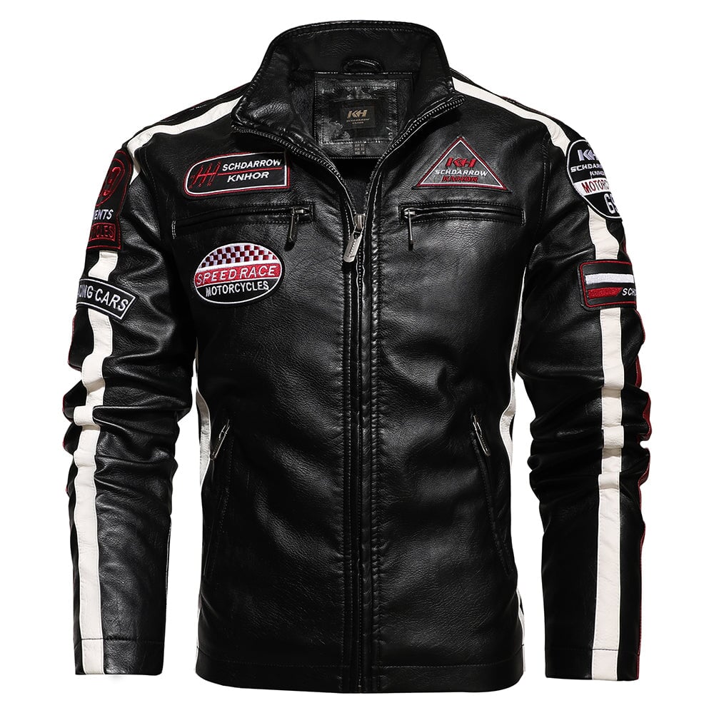 Jaqueta Motoqueiro Masculina Couro JCM03 - Jaqueta Motoqueiro Masculina Couro Casa Tech Preto 3 PP 