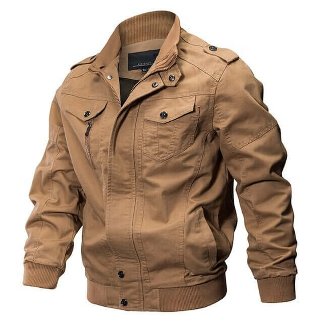 Jaqueta Tática Militar Masculina Aviador G5P8 - Jaqueta Tática Militar Masculina Aviador Casa Tech Loja Khaki M Sem estampa