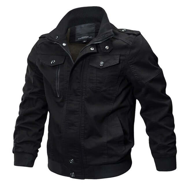 Jaqueta Tática Militar Masculina Aviador G5P8 - Jaqueta Tática Militar Masculina Aviador Casa Tech Loja Preto M Sem estampa