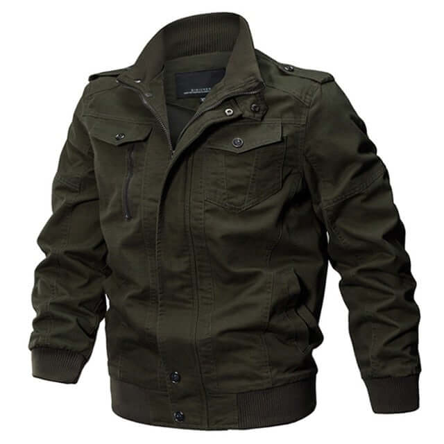 Jaqueta Tática Militar Masculina Aviador G5P8 - Jaqueta Tática Militar Masculina Aviador Casa Tech Loja Verde Escuro M Sem estampa