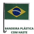 Kit 10un Bandeira do Brasil com Suporte para Carro Casa Tech Loja 