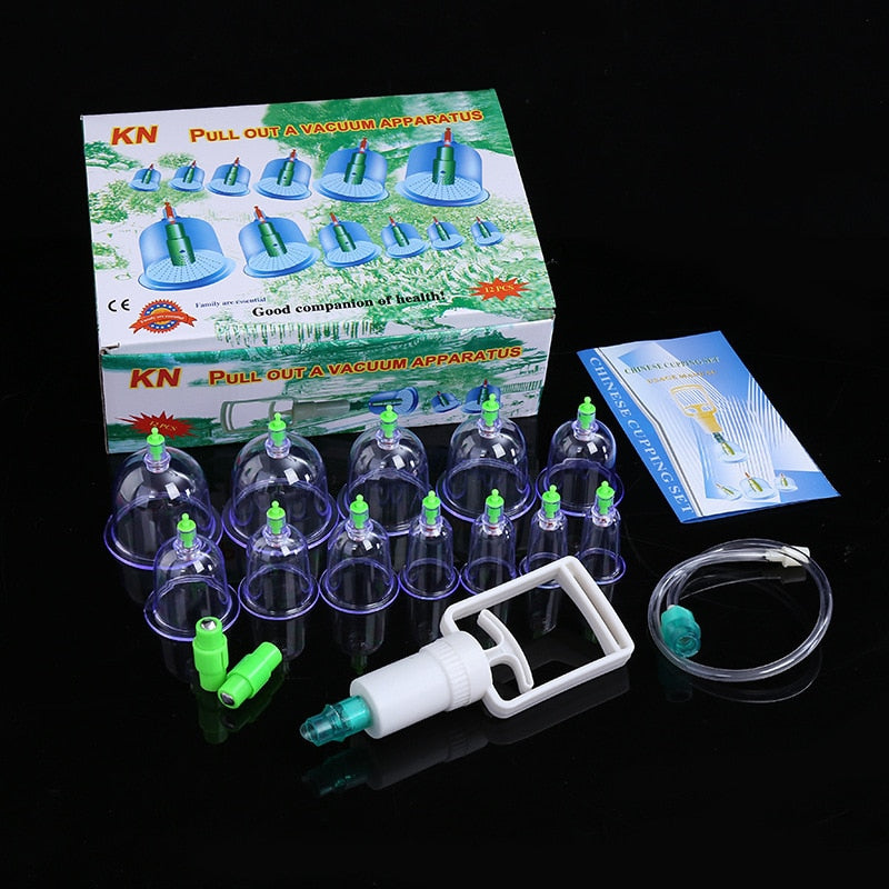 Kit 12 Ventosas + Bomba Ventosa Terapia Massoterapia G3P1 - Kit 12 Ventosas Casa Tech Loja 12 PCS 