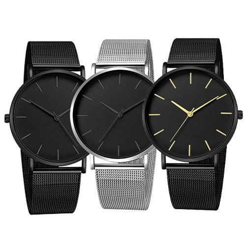 Kit 3 Relógios Masculino Minimalista de Pulso RPM24 - Kit 3 Relógios Masculino Minimalista de Pulso Casa Tech Combo 1 
