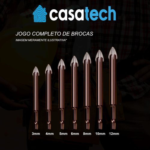 Kit Ferramentas de Perfuração Universal (5pcs) G4P1 - Kit Ferramentas de Perfuração Universal Casa Tech Loja 