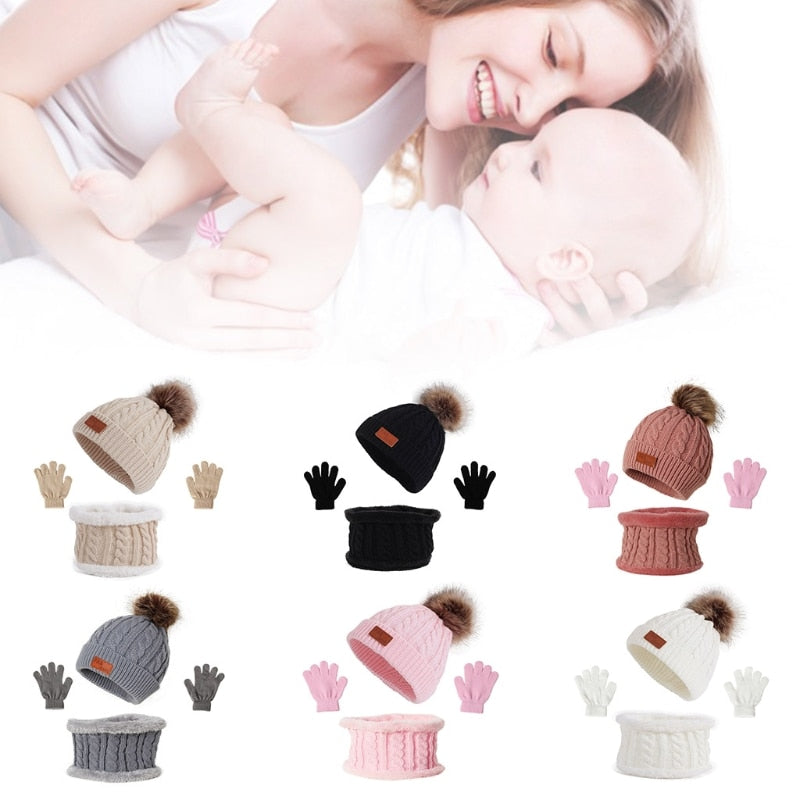 Kit Gorro, Luva e Cachecol Infantil Inverno 2022 G8P11 Casa Tech Loja 