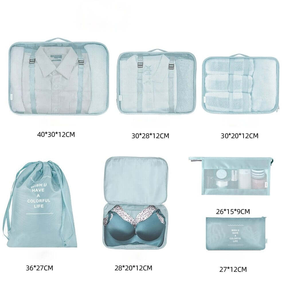 Kit Organizador de Mala de Viagem - 7 peças G10P6 - Kit Organizador de Mala de Viagem - 7 peças Casa Tech Loja 