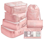 Kit Organizador de Mala de Viagem - 7 peças G10P6 - Kit Organizador de Mala de Viagem - 7 peças Casa Tech Loja Rosa 