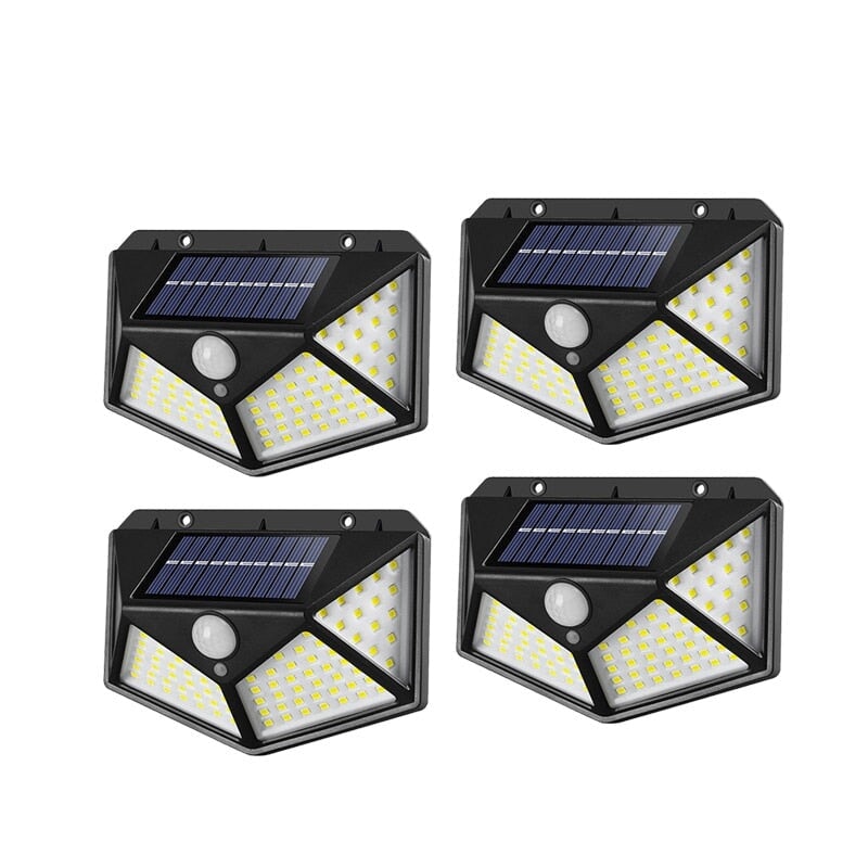 Lâmpada Solar Impermeável com 100 Luzes de LED para Paredes Externas e Jardins JEP12 - Lâmpada Solar Impermeável com 100 Luzes de LED para Paredes Externas e Jardins Queenal 4 unidades 