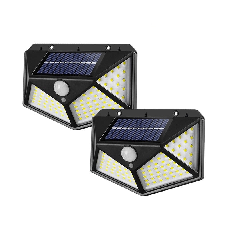 Lâmpada Solar Impermeável com 100 Luzes de LED para Paredes Externas e Jardins JEP12 - Lâmpada Solar Impermeável com 100 Luzes de LED para Paredes Externas e Jardins Queenal 2 unidades 
