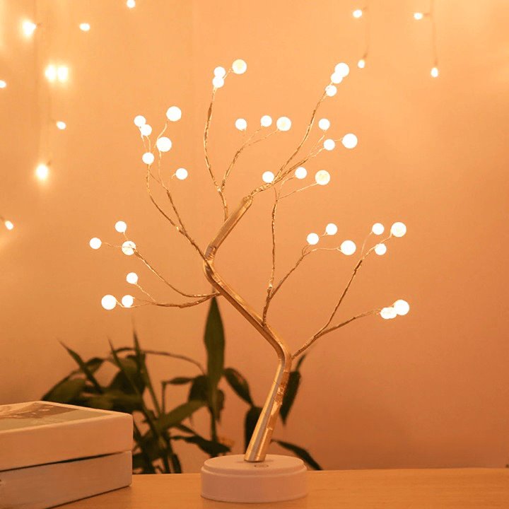 Luminária Árvore Decorativa PRE5 - Luminária Árvore Decorativa Casa Tech Loja Perola Branco Quente 