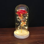 Luminária Rosa Encantada G4P22 - Luminária Rosa Encantada Casa Tech Loja Cristal Vermelho 