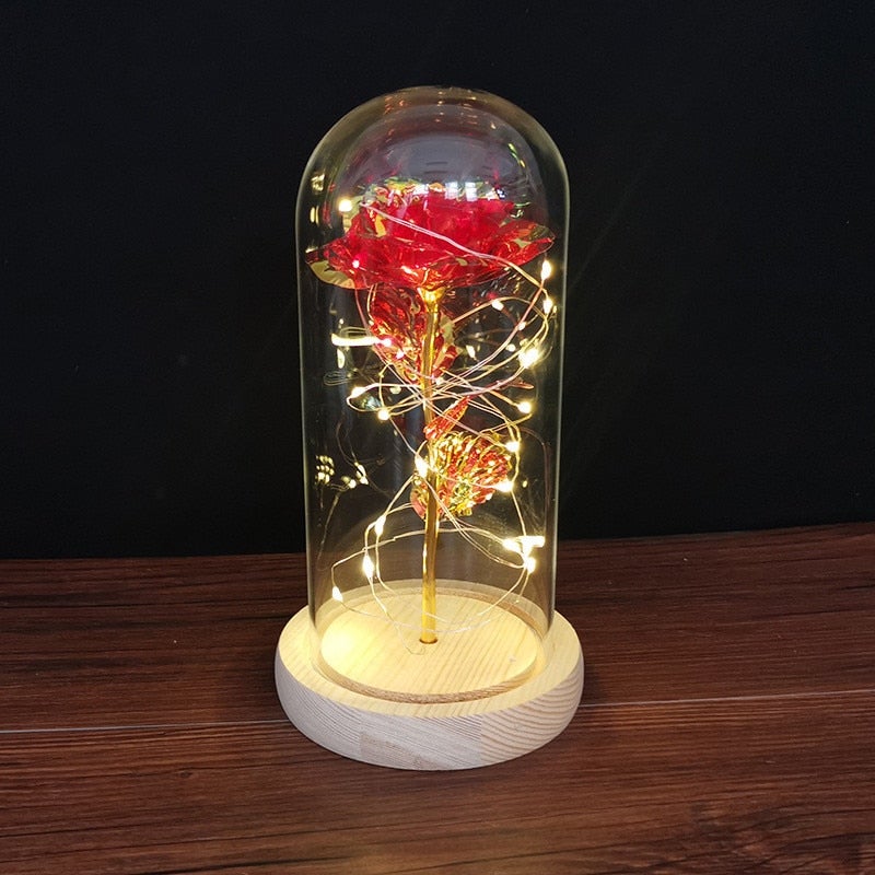 Luminária Rosa Encantada G4P22 - Luminária Rosa Encantada Casa Tech Loja Cristal Vermelho 