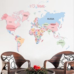 Mapa do Mundo - Papel de Parede 3D G3P2 - Mapa do Mundo Casa Tech Loja 