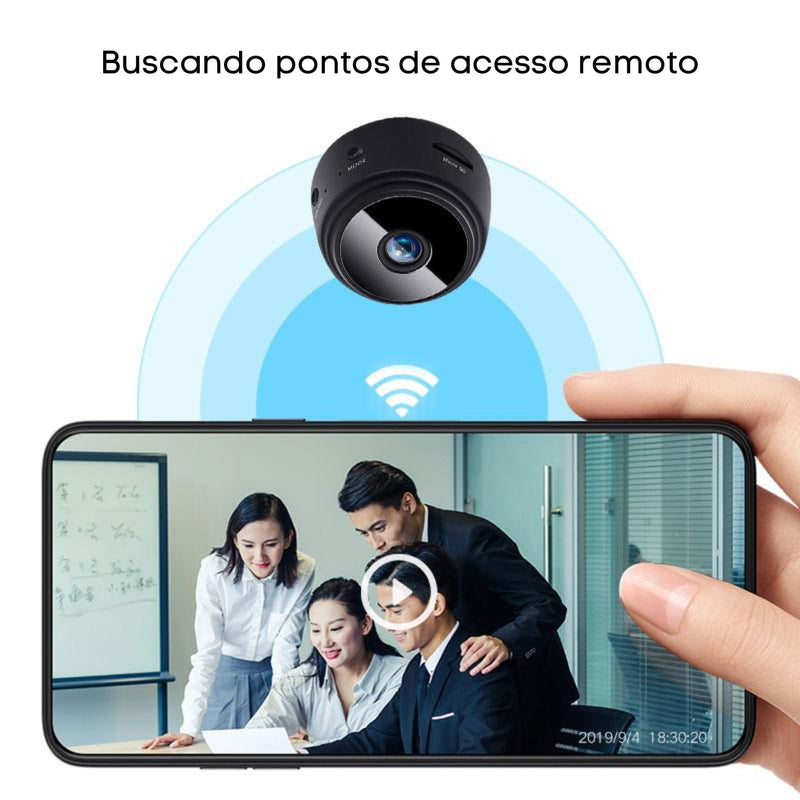 Mini Câmera Espiã com Sensor de Movimento e Visão Noturna Wifi Full HD® G1P37 - Mini Câmera Casa Tech Loja 