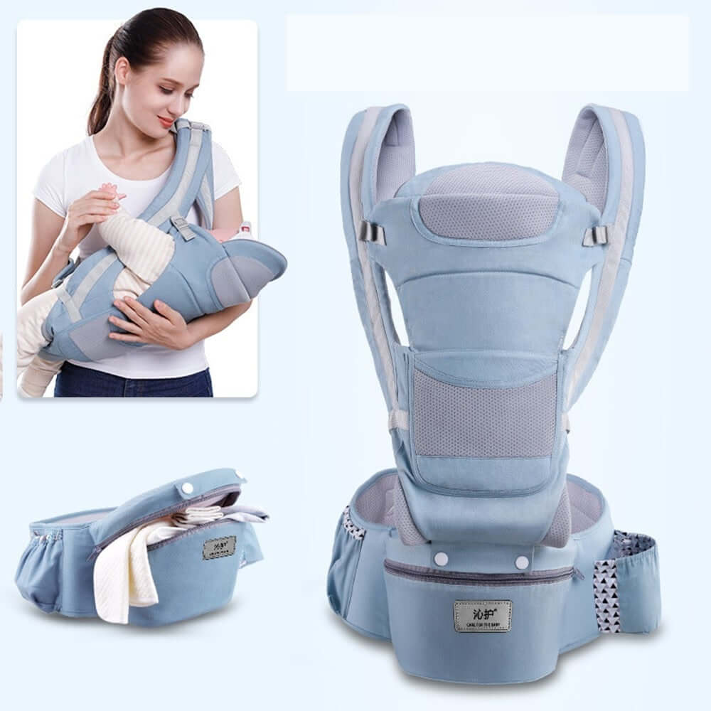 Mochila Bebê Canguru – Multi Funcional Ergonômico G7P13 - Mochila Bebê Canguru – Multi Funcional Ergonômico Casa Tech Loja Azul 