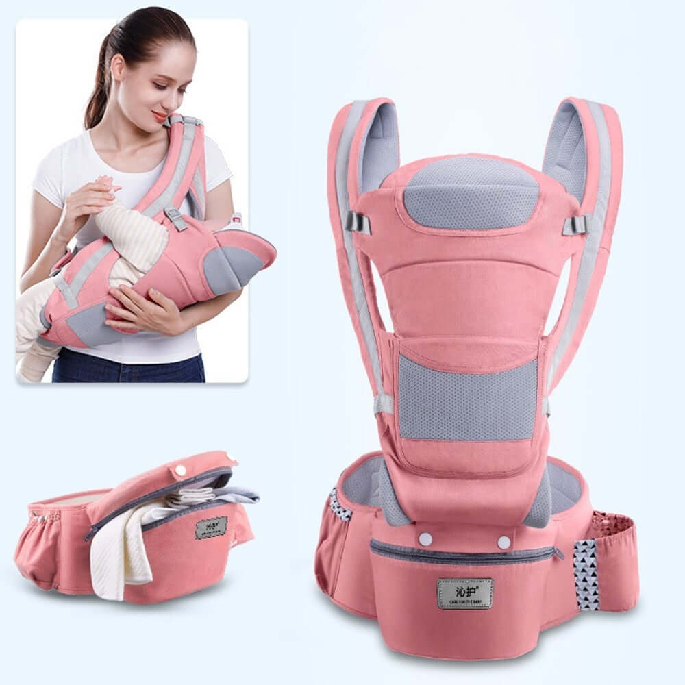 Mochila Bebê Canguru – Multi Funcional Ergonômico G7P13 - Mochila Bebê Canguru – Multi Funcional Ergonômico Casa Tech Loja Rosa 