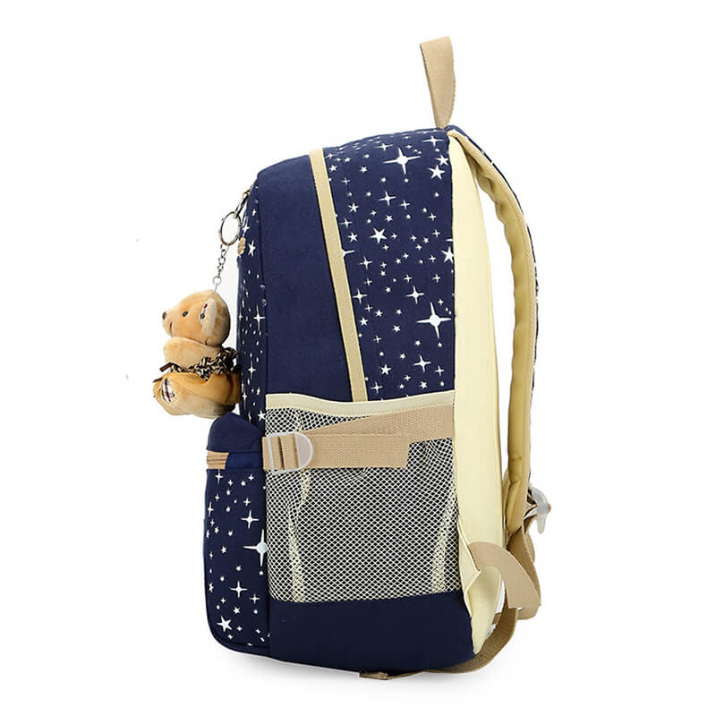 Mochila Escolar Feminina - Kit com 3 peças + 1 Chaveiro BOL28 - Mochila Escolar Feminina - Kit com 3 peças + 1 Chaveiro Casa Tech Loja 
