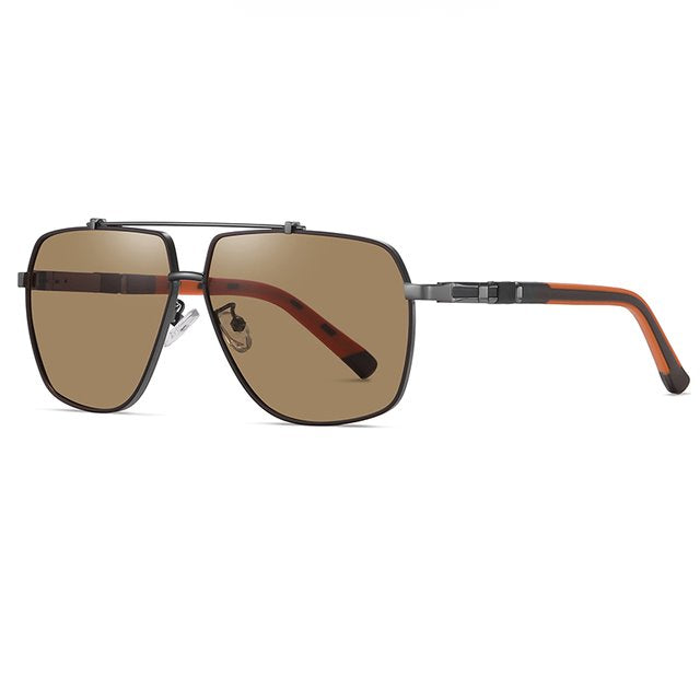 Óculos Aviador Polarizado Masculino OCM10 - Óculos Aviador Polarizado Masculino Casa Tech Marrom 