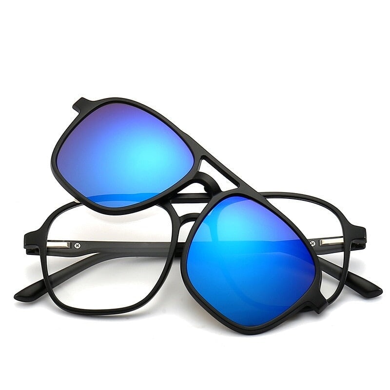 Óculos de Sol Magnético Polarizado OCM08 - Óculos de Sol Magnético Polarizado sonsat Azul 