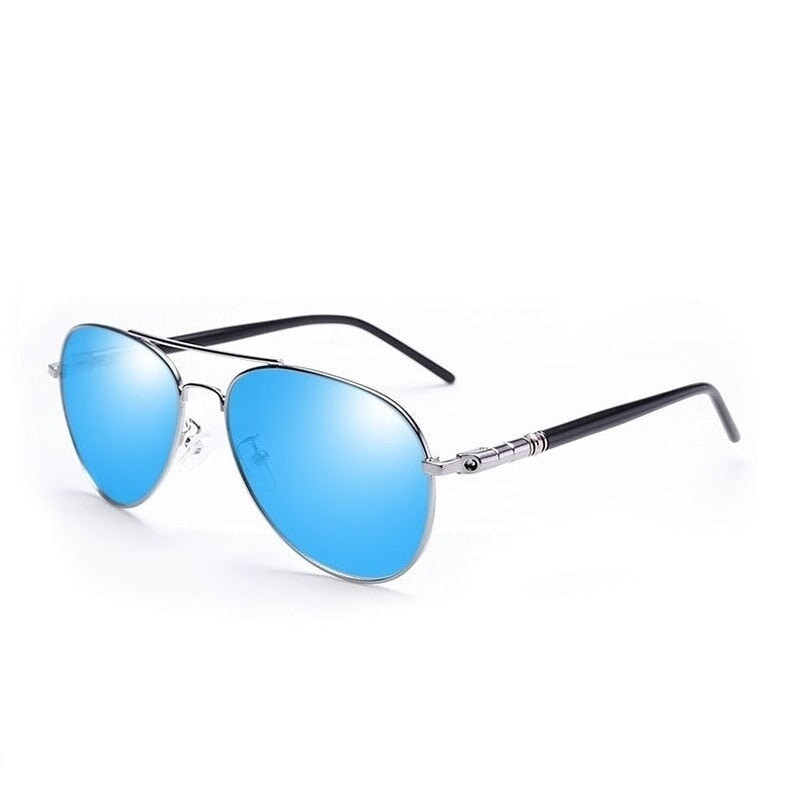Óculos de Sol Masculino Aviador Polarizado 0 Casa Tech Azul Mediterrâneo 