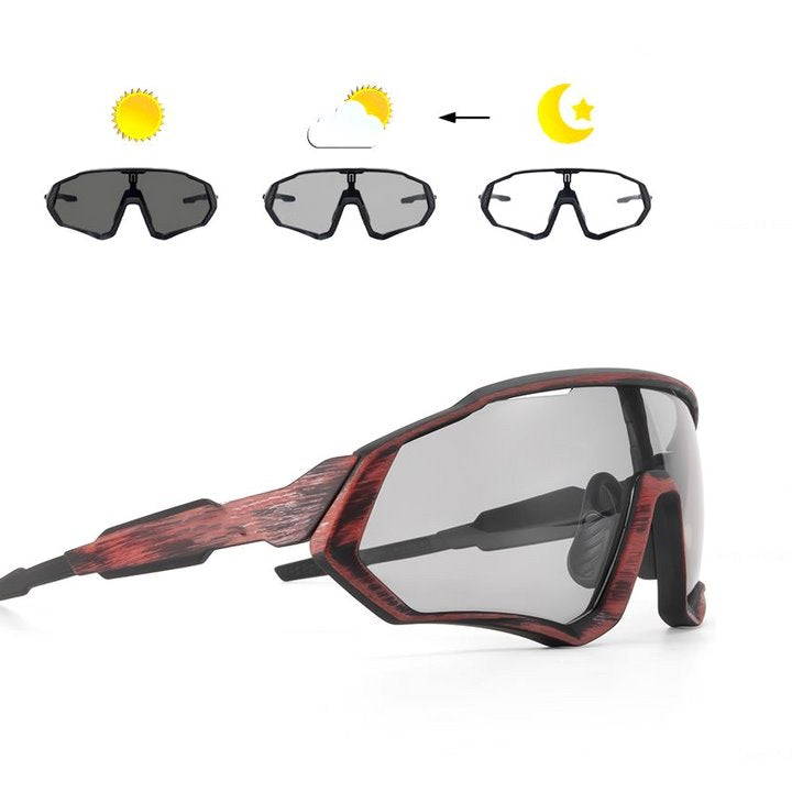 Óculos Unissex de Ciclismo - Bike Glasses OCM04 - Bike Glasses Casa Tech Vermelho Rajado 