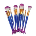 Pincel de Maquiagem de Sereia kit com 10 unidades G5P5 - Pincel Sereia Casa Tech Loja Azul Escuro 