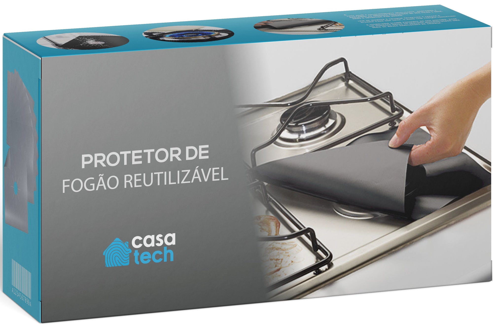 Protetor de Fogão Reutilizável COZ10 - Protetor de Fogão Reutilizável Casa Tech 