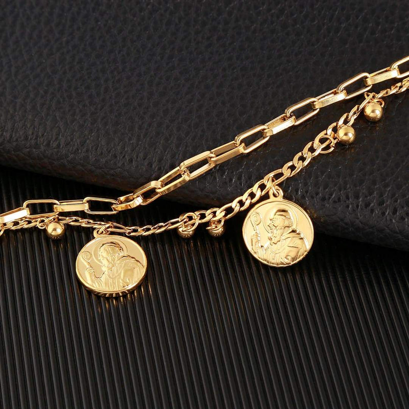 Pulseira Banhada a Ouro 18K – Pingentes de São Bento Casa Tech 