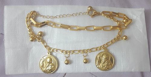 Pulseira Banhada a Ouro 18K – Pingentes de São Bento Casa Tech 